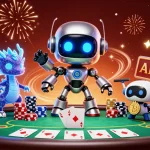 Experience nk88 exciting poker action with a vibrant 3D casino animation scene.