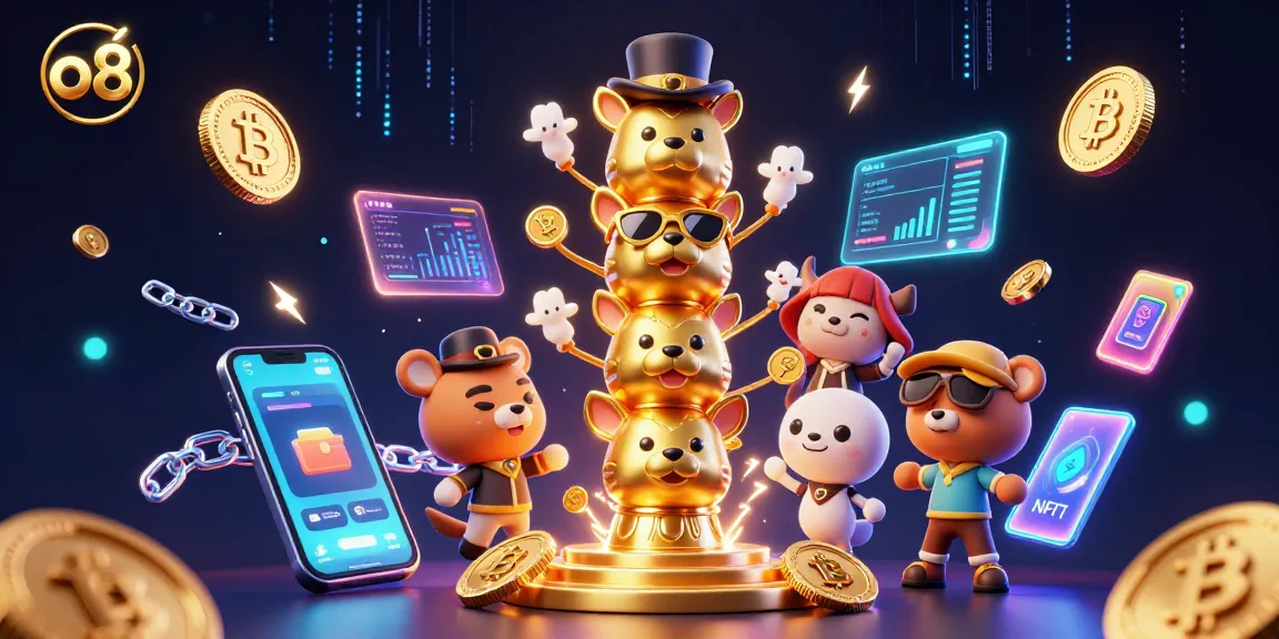 Spin the excitement at o8 with vibrant 3D casino-themed illustration showcasing dynamic characters and neon elements.