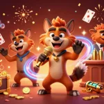 Experience excitement at qs88 with hyenas in a comedy casino scene, delivering laughs amidst gold coins and gems.